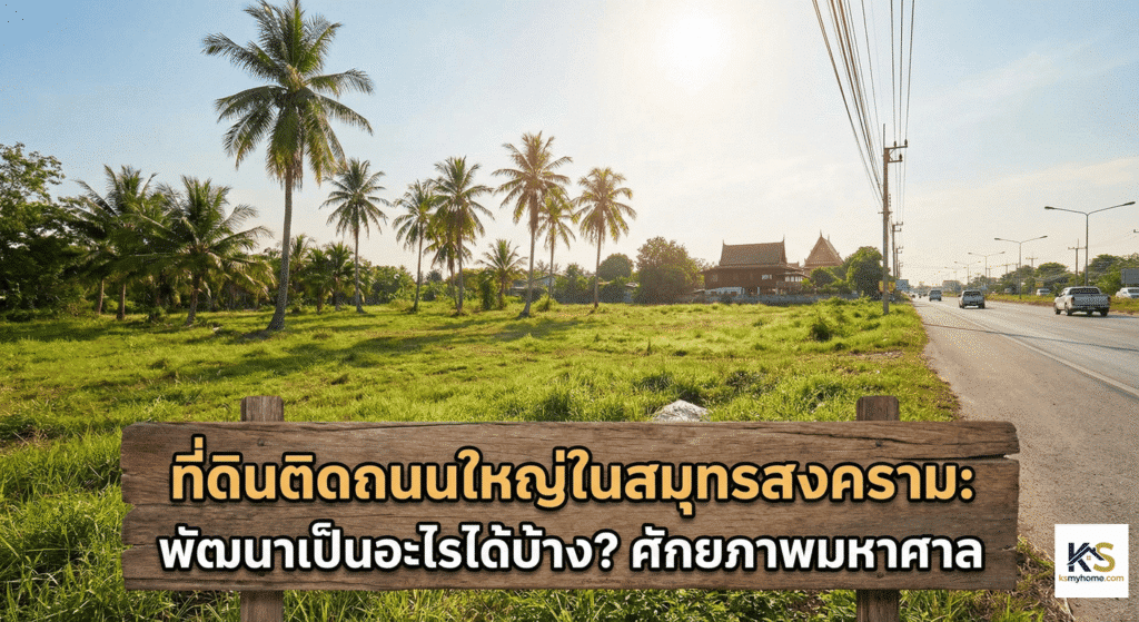 ที่ดินสมุทรสงคราม ติดถนนใหญ่ ทำเลศักยภาพย่านแม่กลอง เหมาะสำหรับการลงทุนและพัฒนาอสังหาริมทรัพย์
