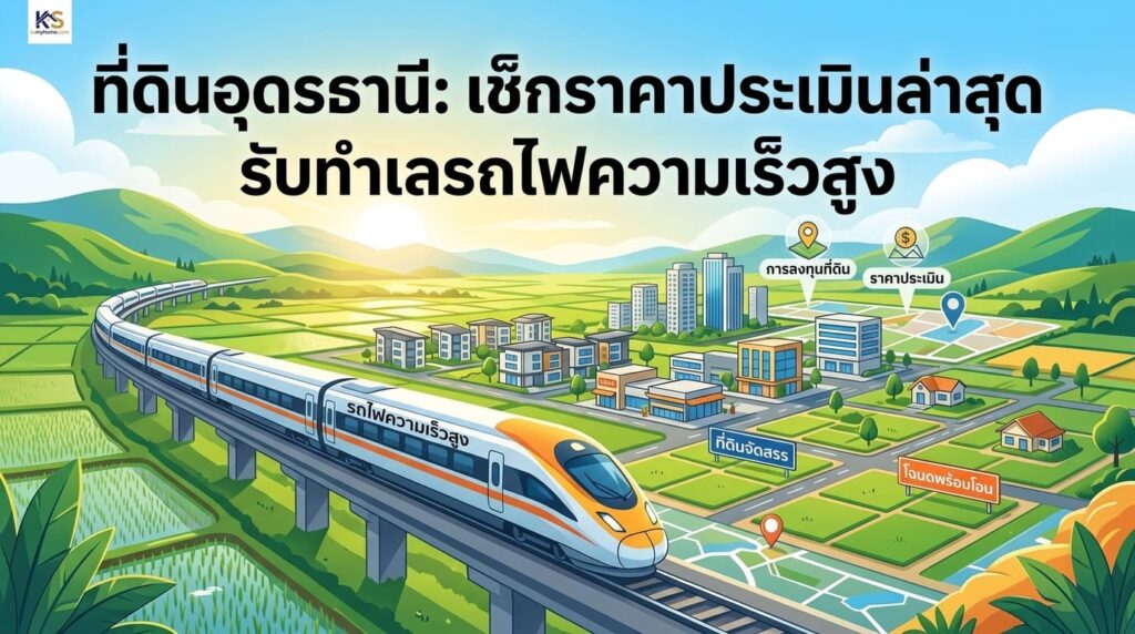 ภาพปกบทความอสังหาริมทรัพย์แนะนำทำเลที่ดินอุดรธานี ใกล้โครงการรถไฟความเร็วสูง พร้อมอัปเดตราคาประเมินที่ดินล่าสุด