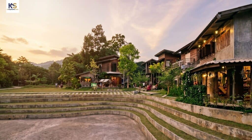 ภาพบรรยากาศโครงการบ้านข้างวัด เชียงใหม่ ทำเลทองน่าลงทุนสำหรับที่พักและคาเฟ่